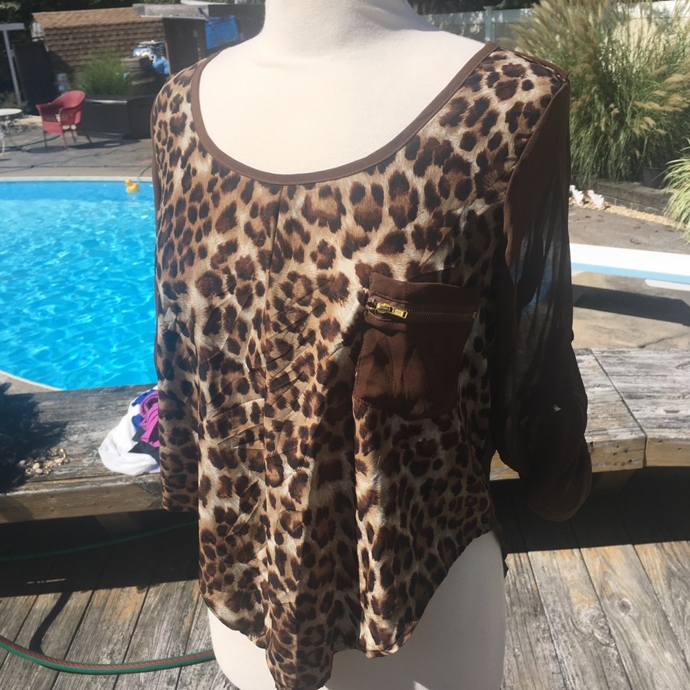 Sheer leopard top